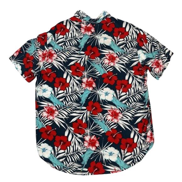 Fifth Sun Mens Hawaiian Hibiscus Button Up Tropical Shirt size Large - Picture 2 of 7